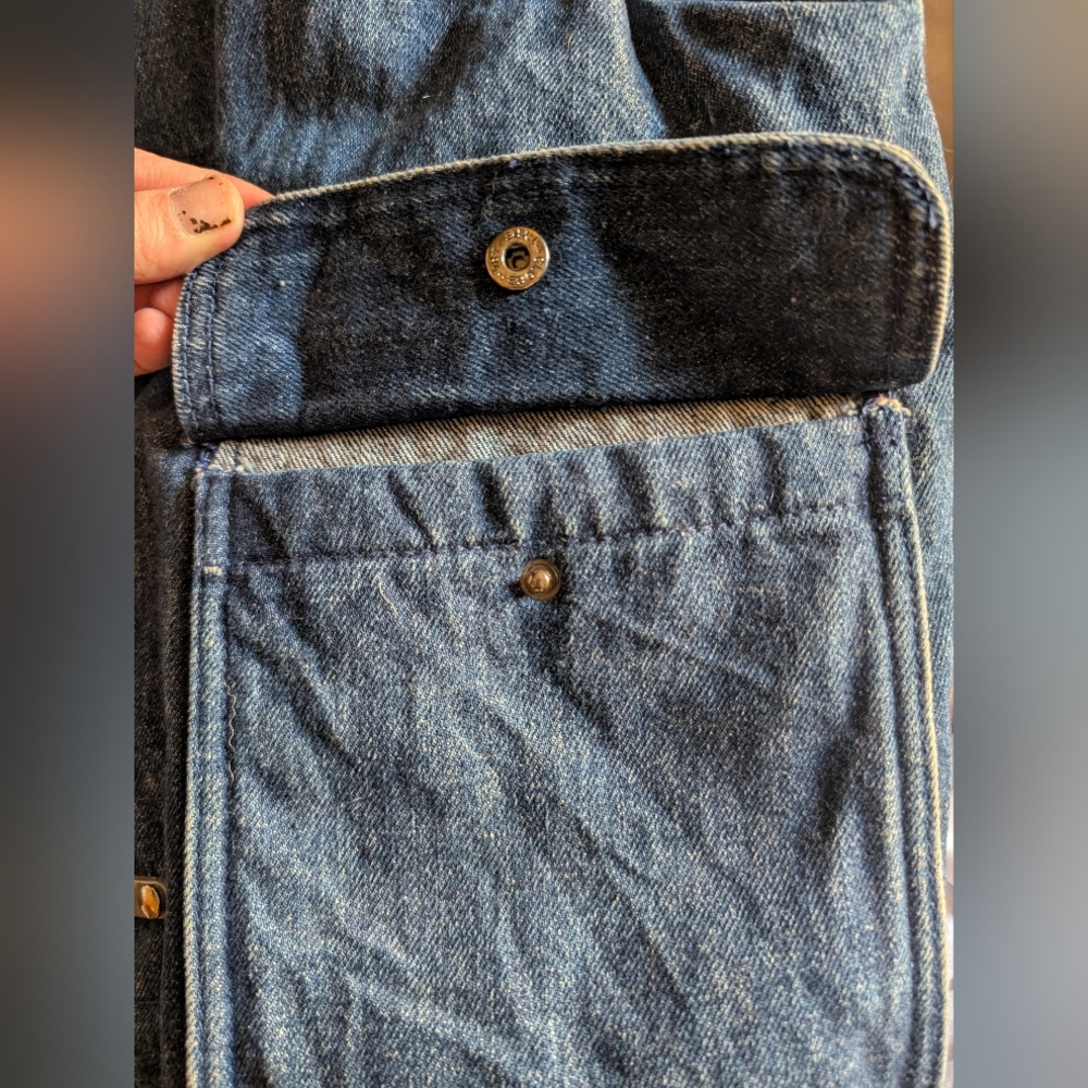Ralph Lauren Denim Fireman Buckle Down Filled Biker Vest M - Picture 7 of 8